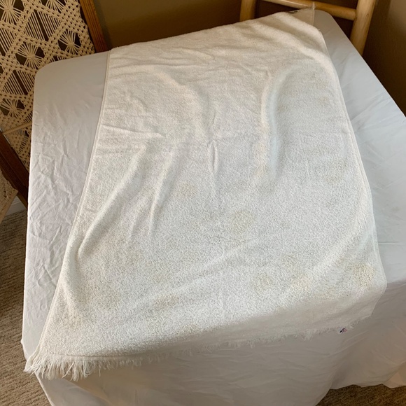 Vintage Deadstock  3 Pc White With Green/Yellow Floral  Fieldcrest Martex Towels - Picture 4 of 14